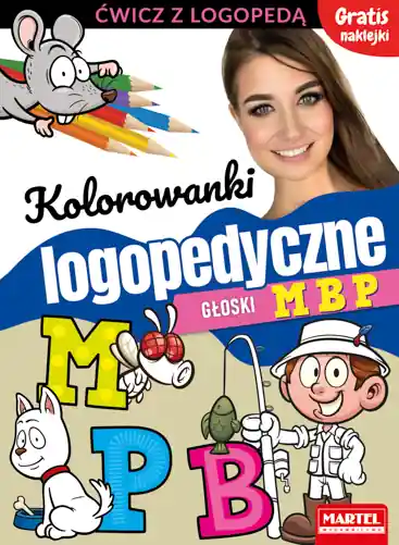 Zniżka Kolorowanki logopedyczne z naklejkami. Głoski M B P