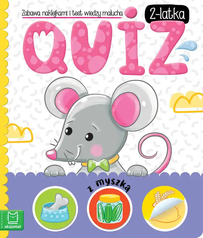 Quiz 2-latka z myszką Zabawa naklejkami i test wiedzy malucha Nowy