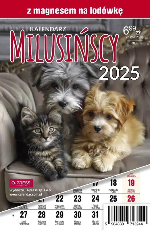 Kalendarz 2025 A5 Miesięczny Milusińscy z magnesem Kup teraz